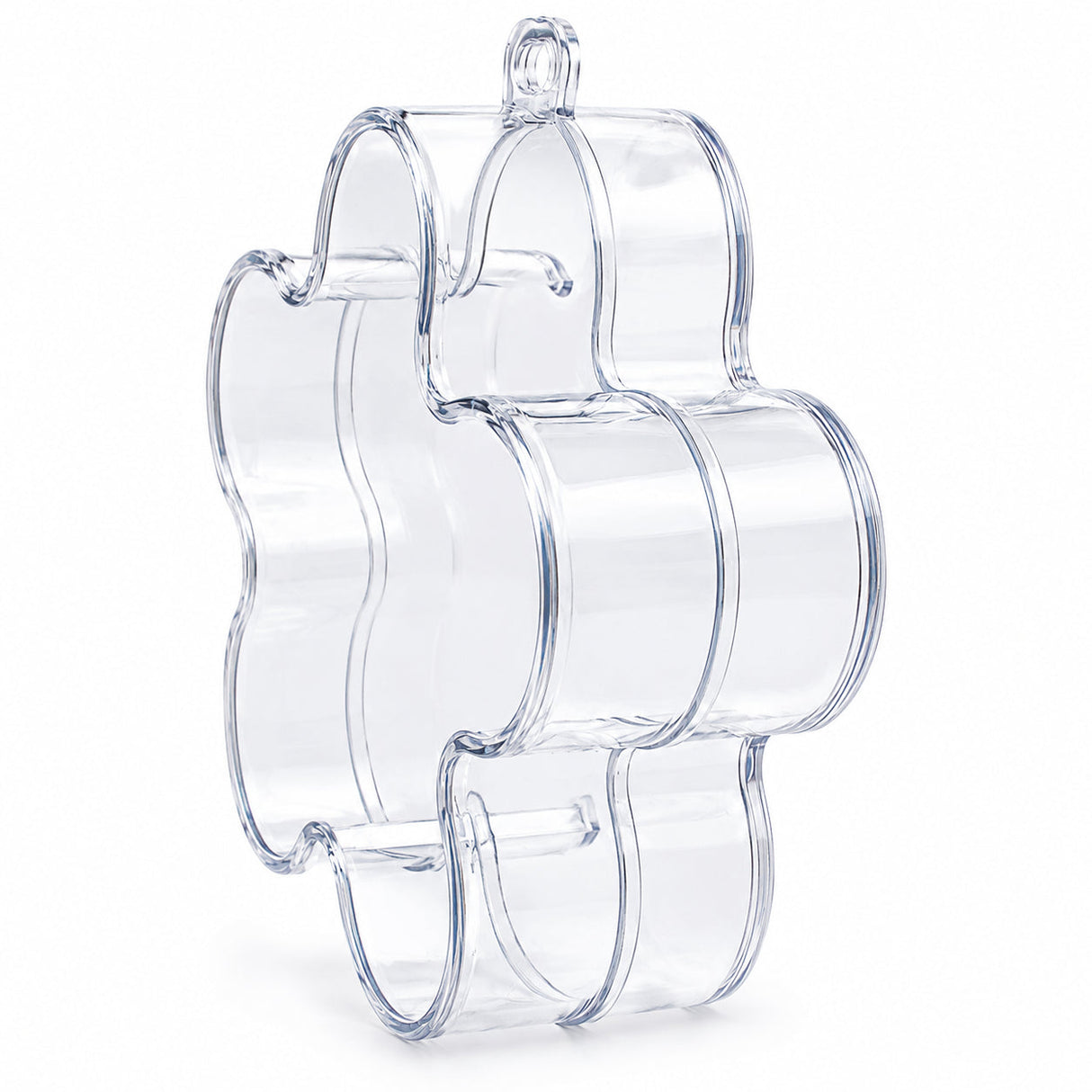 Clear Plastic Flower Ornament 3.55 Inches (90 mm)