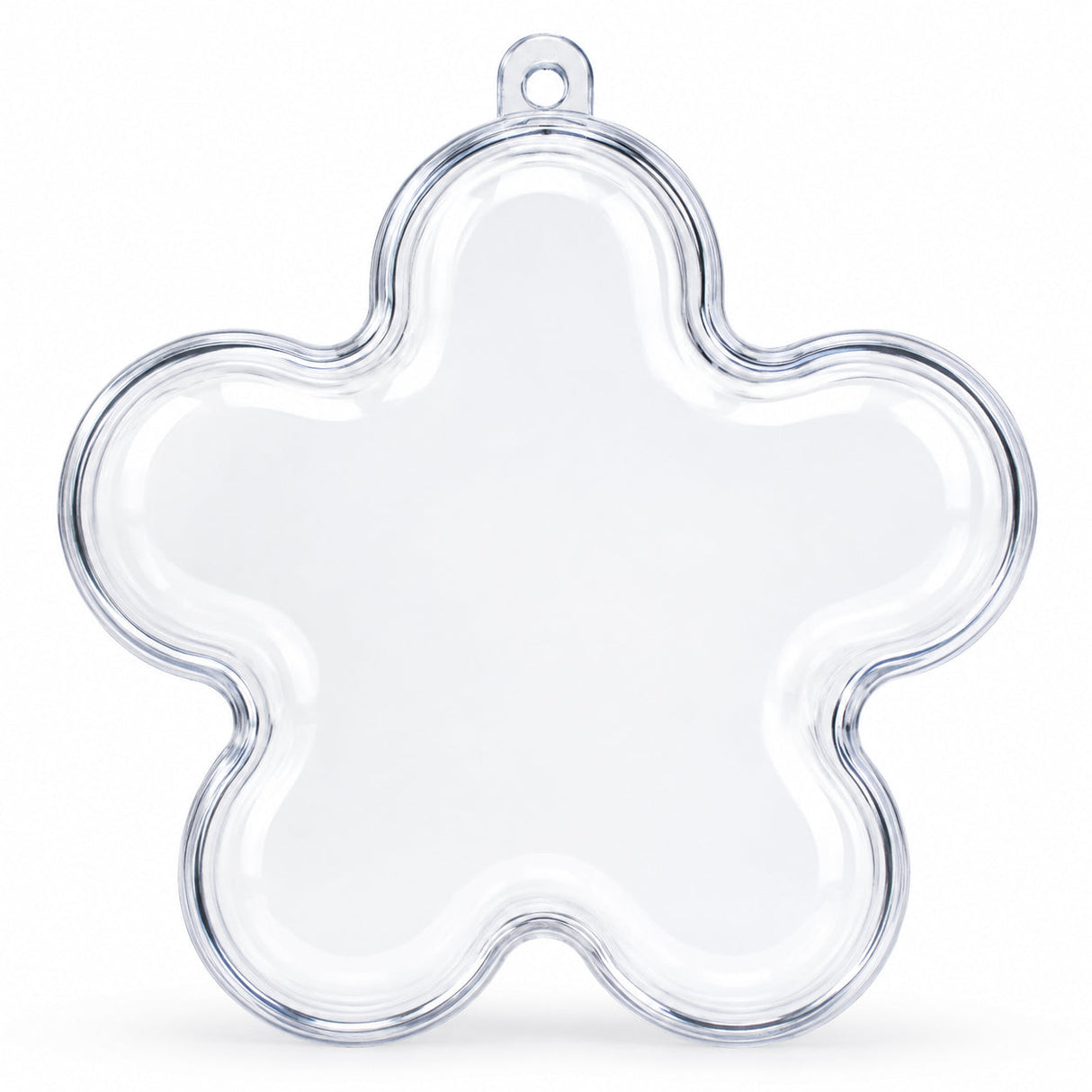 Clear Plastic Flower Ornament 3.55 Inches (90 mm)