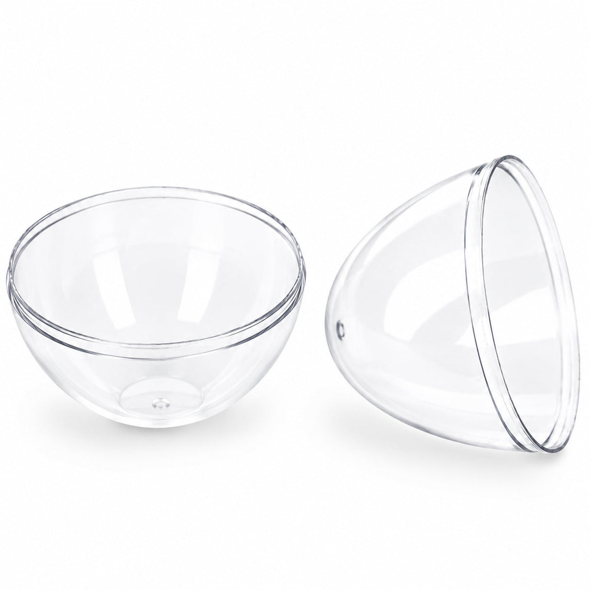 Set of 3 Clear Plastic Standing Egg Ornaments 3.58 Inches (91 mm)