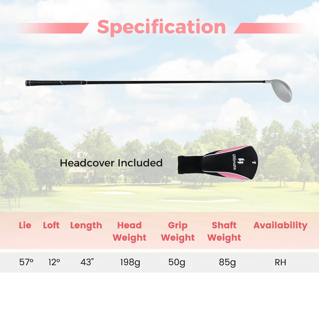 Palo de golf individual para mujer de 12° 460CC