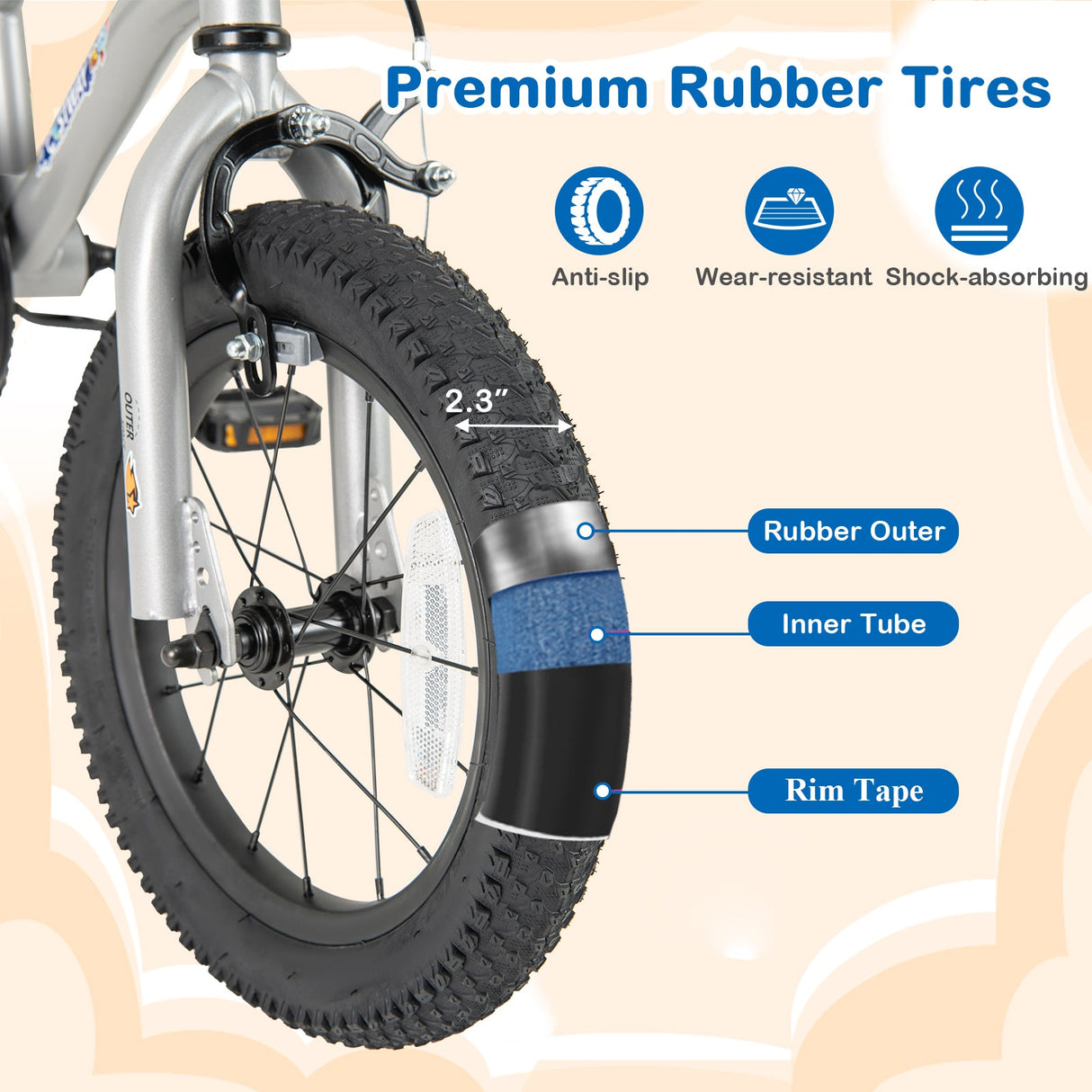 Bicicleta para niños y niñas de 4 a 7 años de 16 pulgadas, ajustable con cuadro de acero de alto carbono - 16 pulgadas