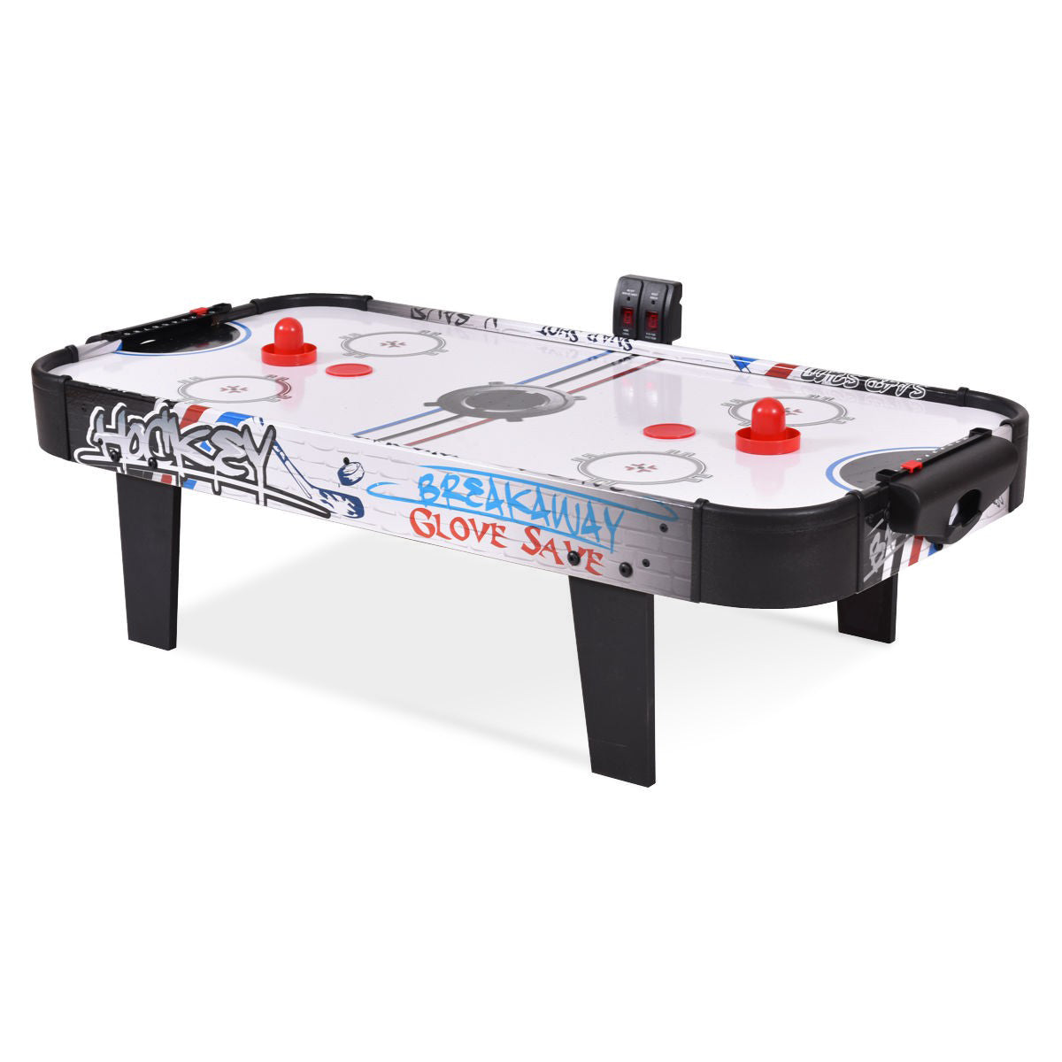 Mesa de hockey de aire de 42 pulgadas, marcadores de sobremesa, 2 empujadores