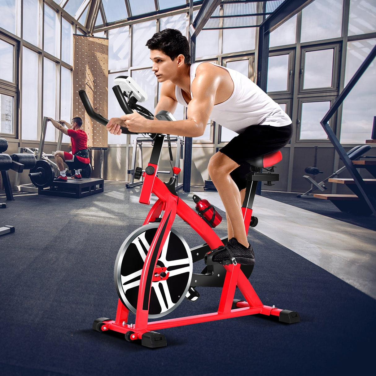 Bicicleta estática ajustable para ciclismo y ejercicio cardiovascular