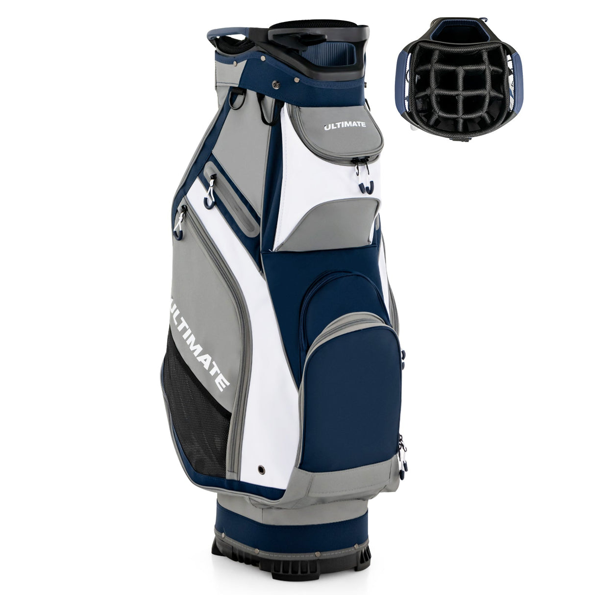 Bolsa de golf de 10.5 pulgadas con 14 divisiones y 7 bolsillos con cremallera