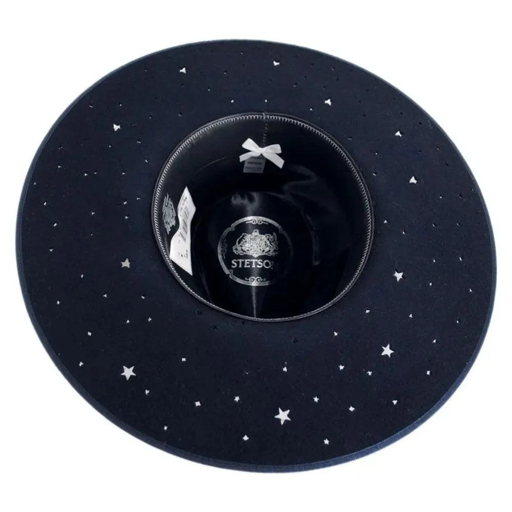 Sombrero de vaquera Stetson Night Sky S - Fedora de fieltro de lana de ala ancha