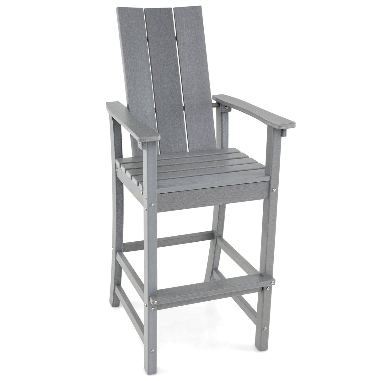 Taburete alto de bar para exteriores Adirondack con respaldo ergonómico para patio trasero