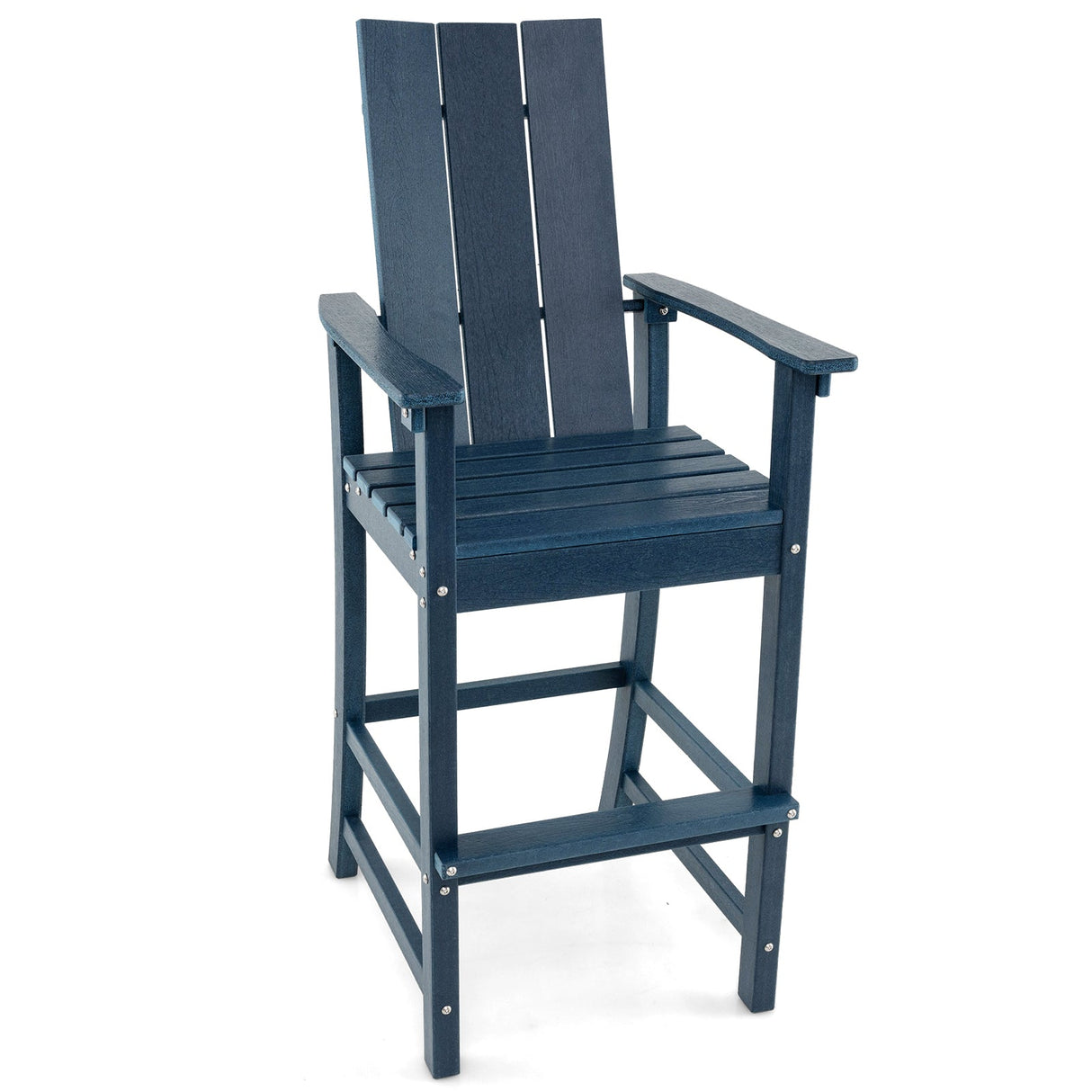 Taburete alto de bar para exteriores Adirondack con respaldo ergonómico para patio trasero