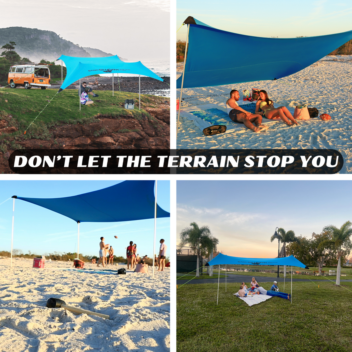 FINAL SALE-CLEARANCE Large Pop Up Beach Tent for Outdoors: Water-Resistant, Portable Sunshade, Fits in a duffle bag.