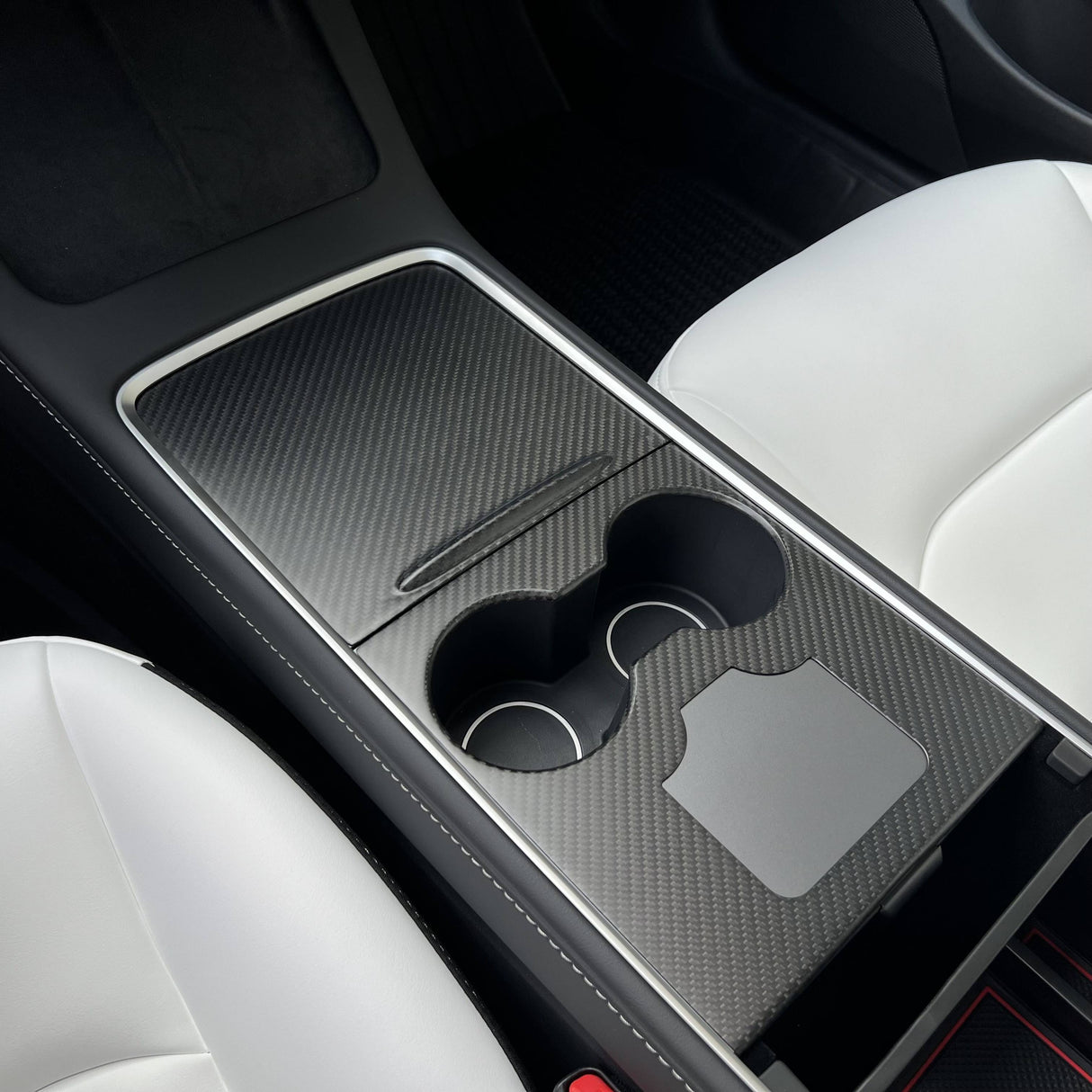 Tesla Model 3 / Y Center Console Wrap Cover (Gen. 1 & 2 & 3) - Carbon Fiber Interior Mods
