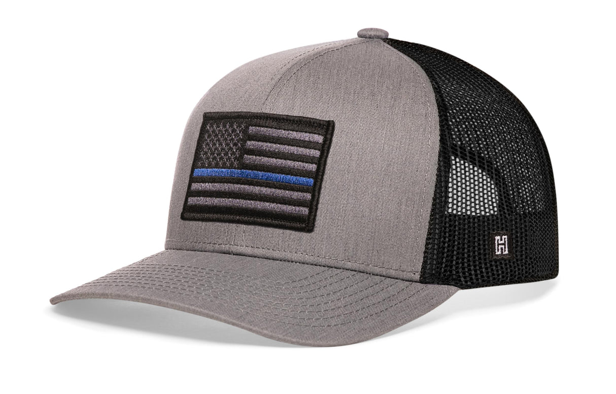 Thin Blue Line Trucker Hat | Black Police Tactical Snapback