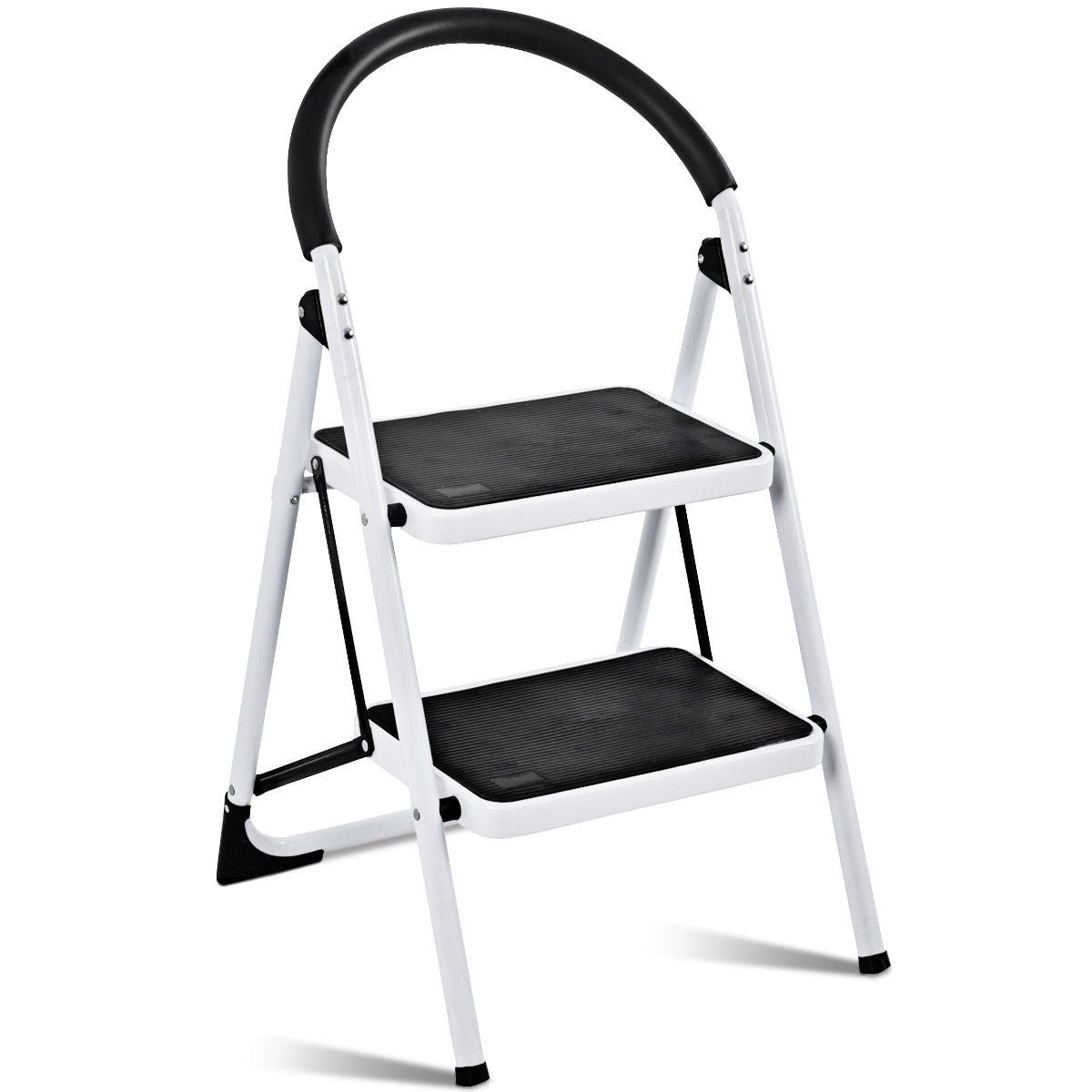 Escalera Plegable de 2.75 Pies con Estructura de Hierro y Pedales Antideslizantes