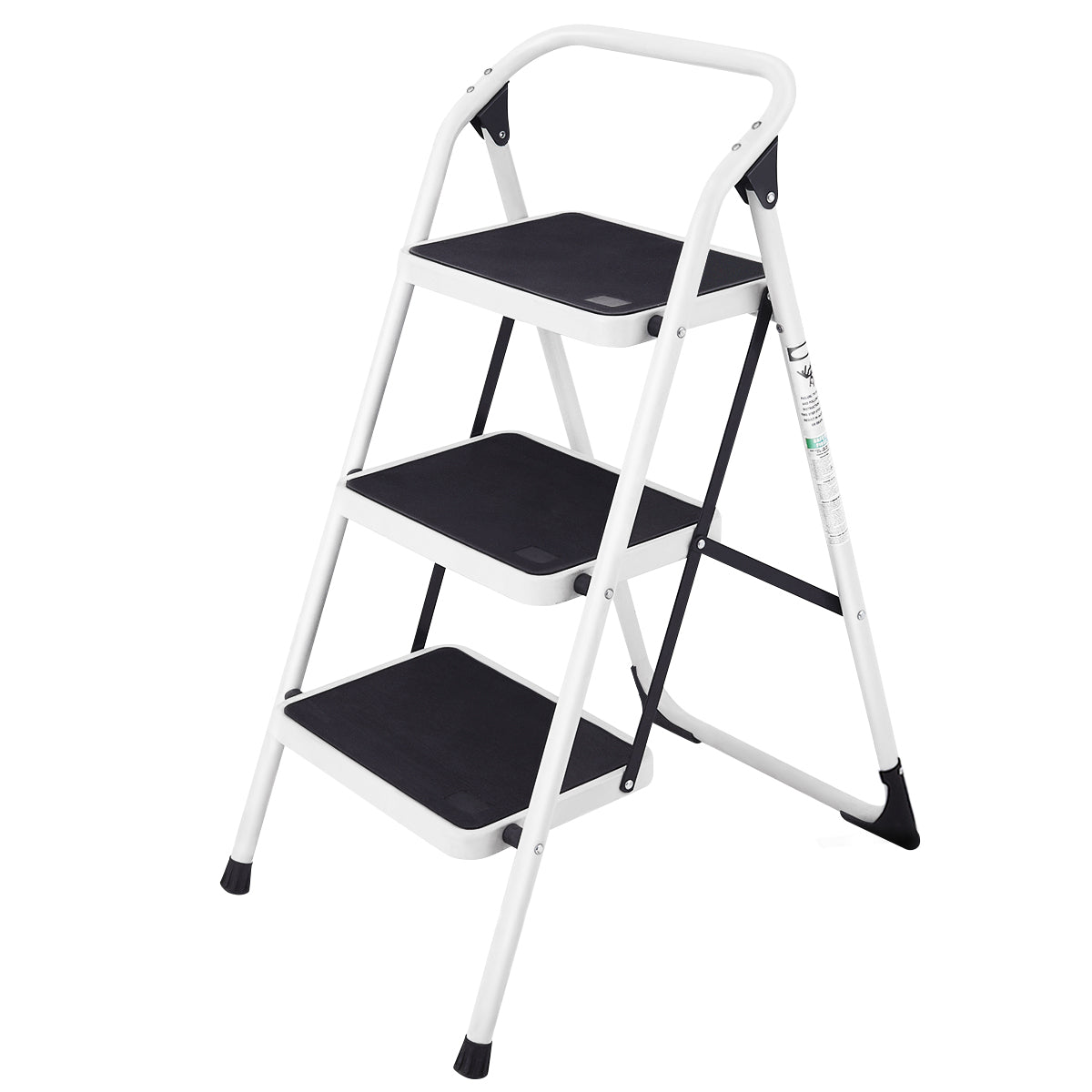 Escalera Plegable de 3 Peldaños con Asa y Plataforma Antideslizante