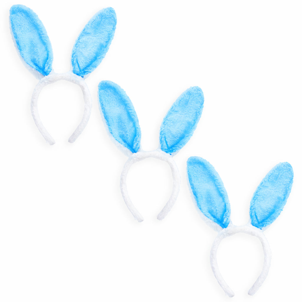 Blue Bunny Ear Headbands Set of 3 Easter Costume Accessories