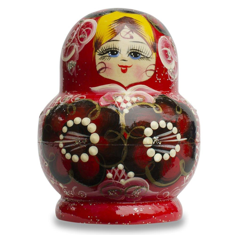 Set of 9 Rainbow Wooden Nesting Dolls 4.75 Inches