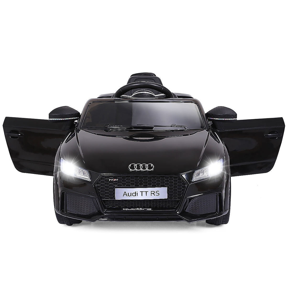 Coche Eléctrico de 12V para Niños con Control Remoto y Función de Música - Negro