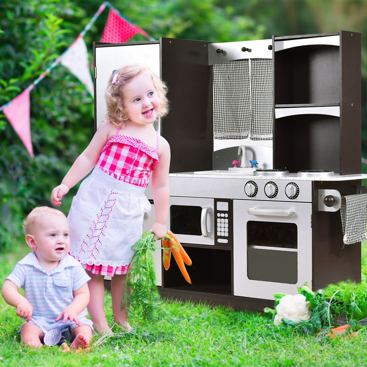 Juego de cocina de madera moderno para niños