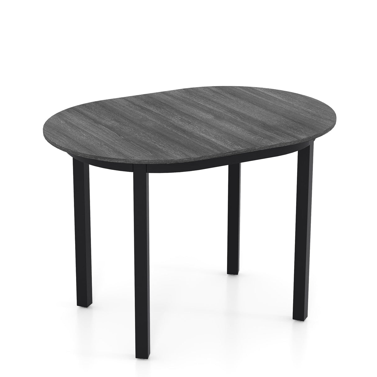 43 Inch Wooden Dining Table with Rubber Wood Legs for 2-4 People-Black
