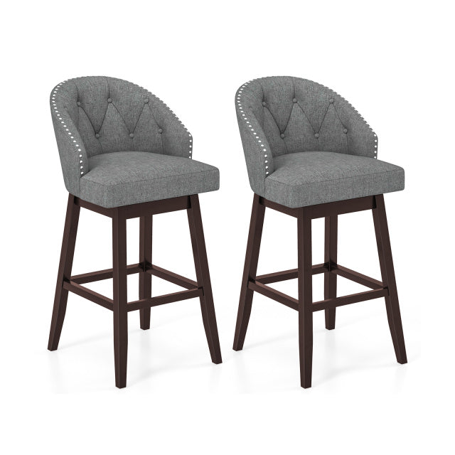 Juego de muebles para el hogar de 4 piezas con 2 taburetes de bar giratorios, aparador de cocina, sofá seccional y mesa de centro de cristal