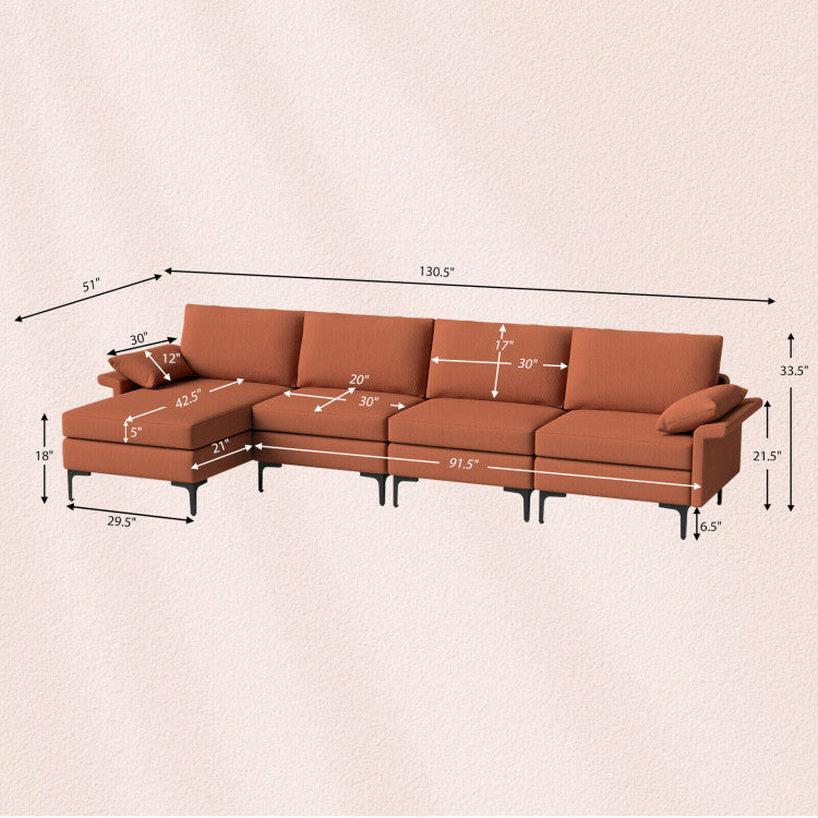 Sillón decorativo + Mesa auxiliar + Sofá seccional en forma de L /Juego de muebles modernos de 3 piezas para sala de estar/