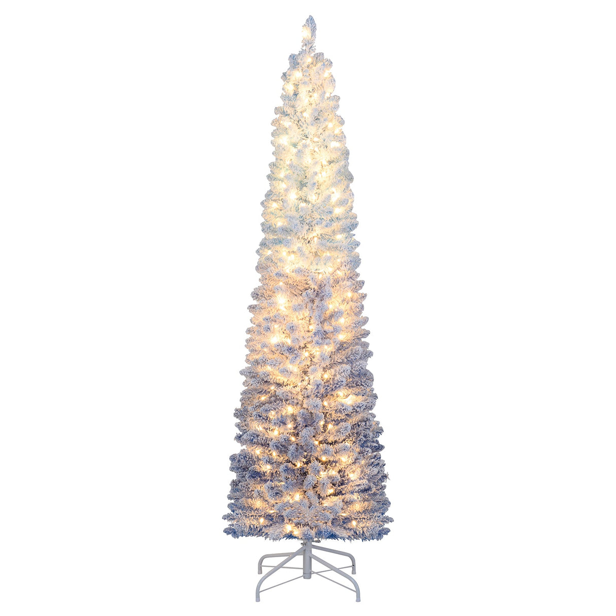 6/7 Feet Snow-flocked Artificial Christmas Tree with 220/290 Warm White LED Lights