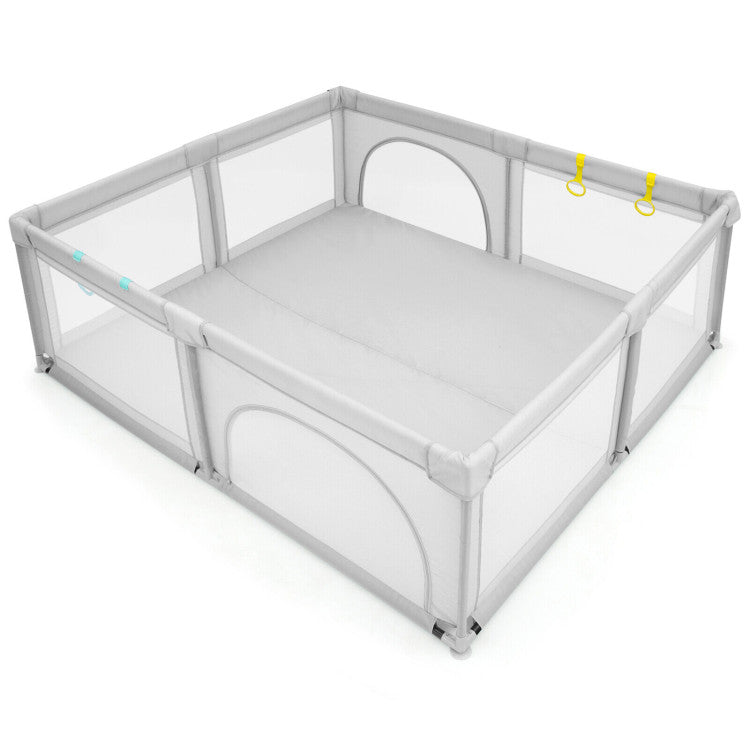 Andador de madera y corral grande para bebés - Paquete