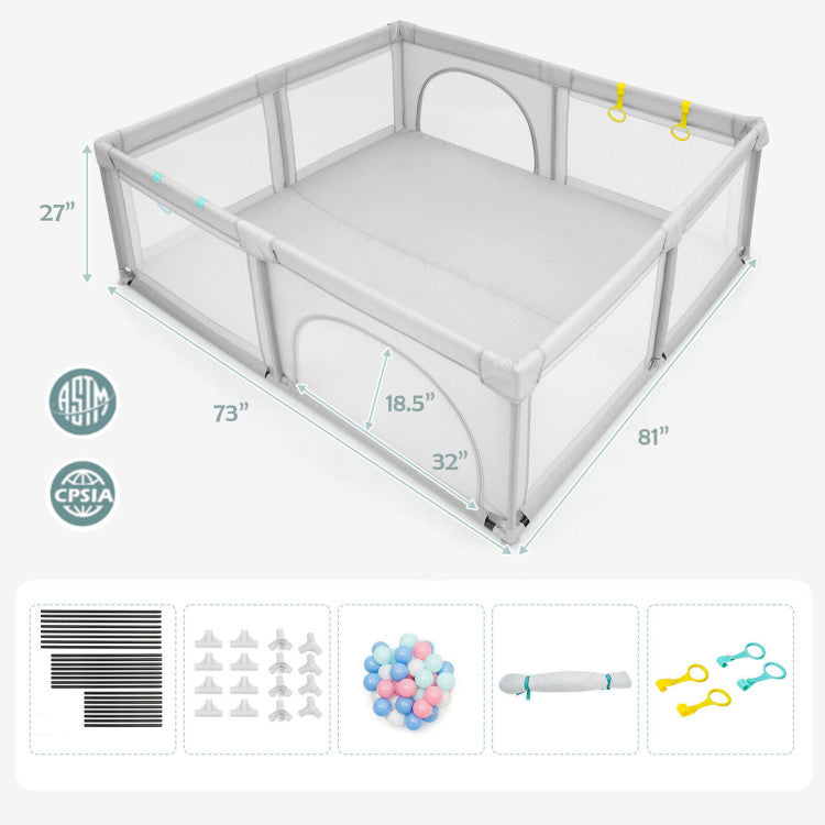 Andador de madera y corral grande para bebés - Paquete