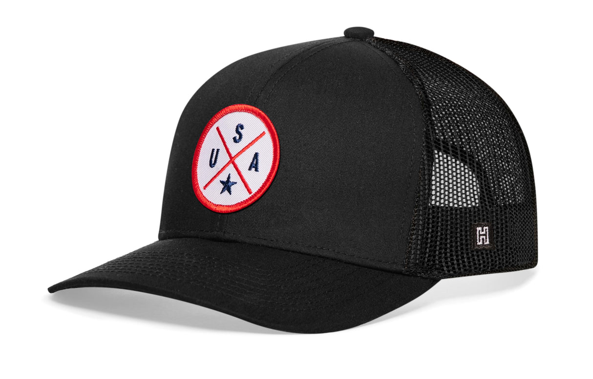 USA Trucker Hat | White-Red-Blue America Snapback
