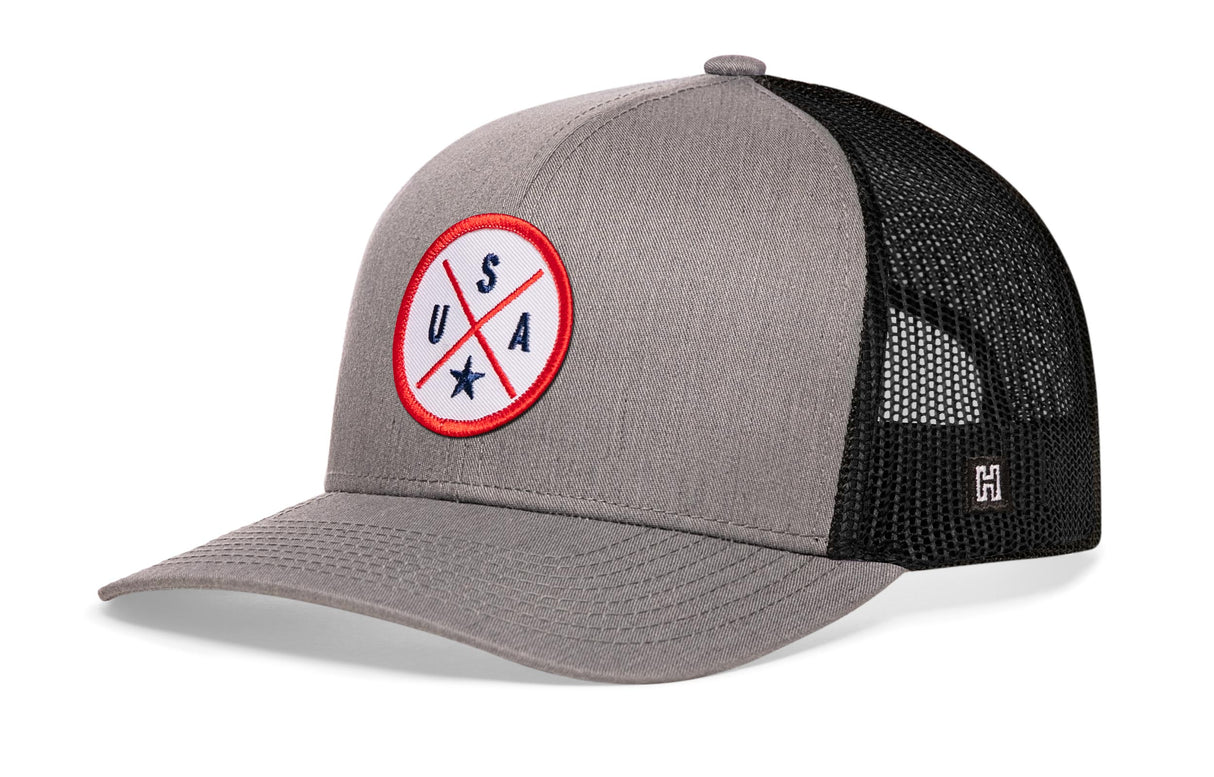USA Trucker Hat | White-Red-Blue America Snapback
