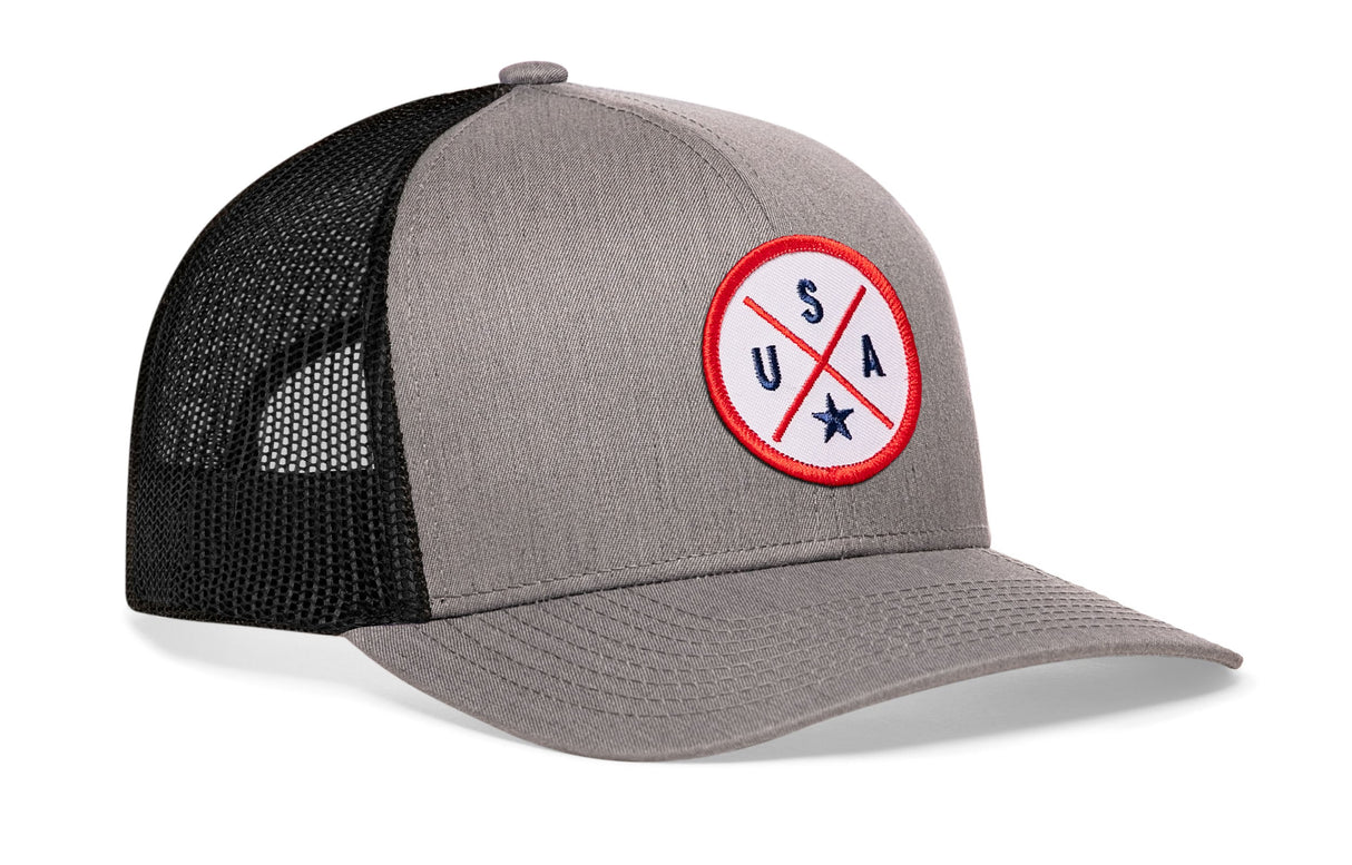 USA Trucker Hat | White-Red-Blue America Snapback