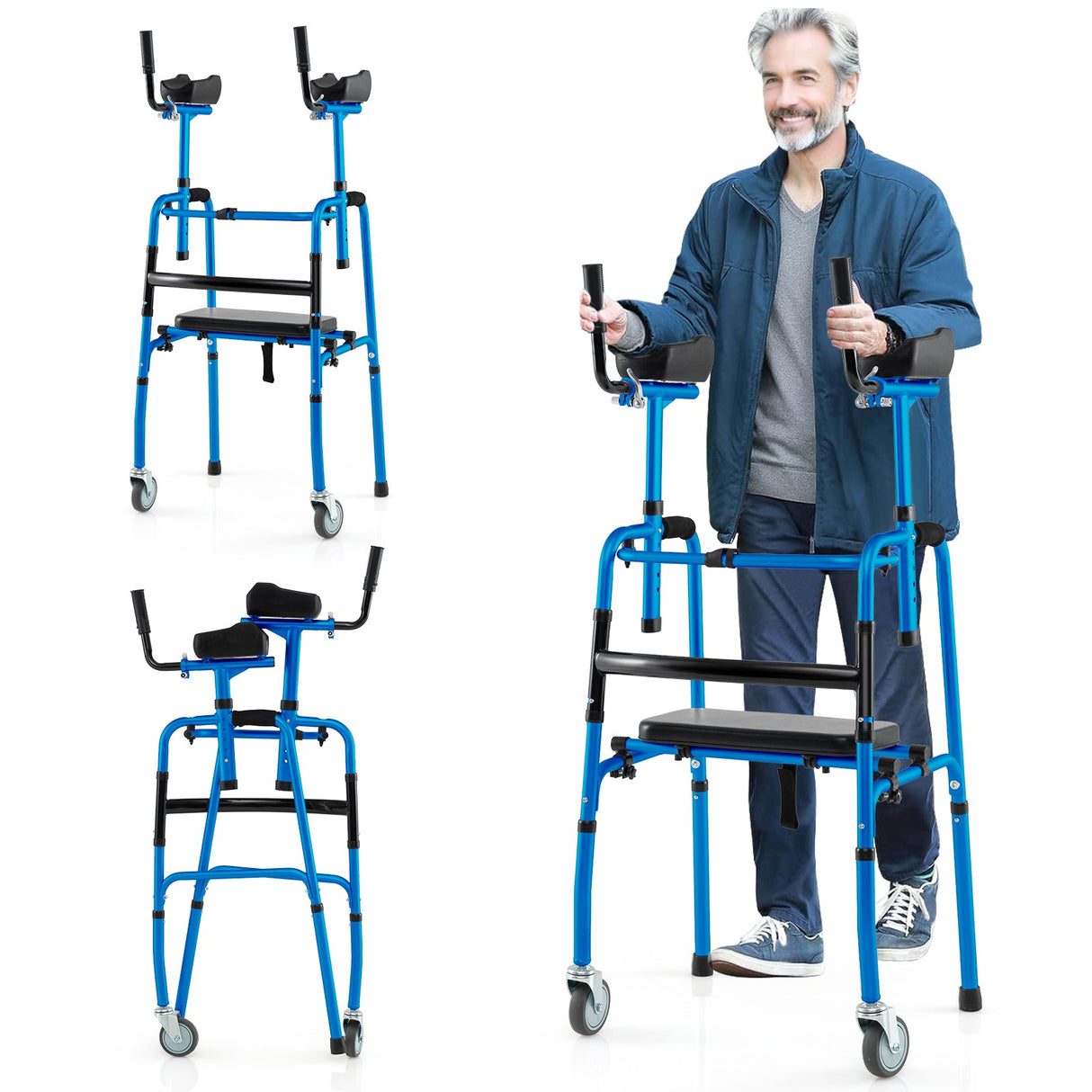 Andador enrollable versátil para entrenamiento de rehabilitación
