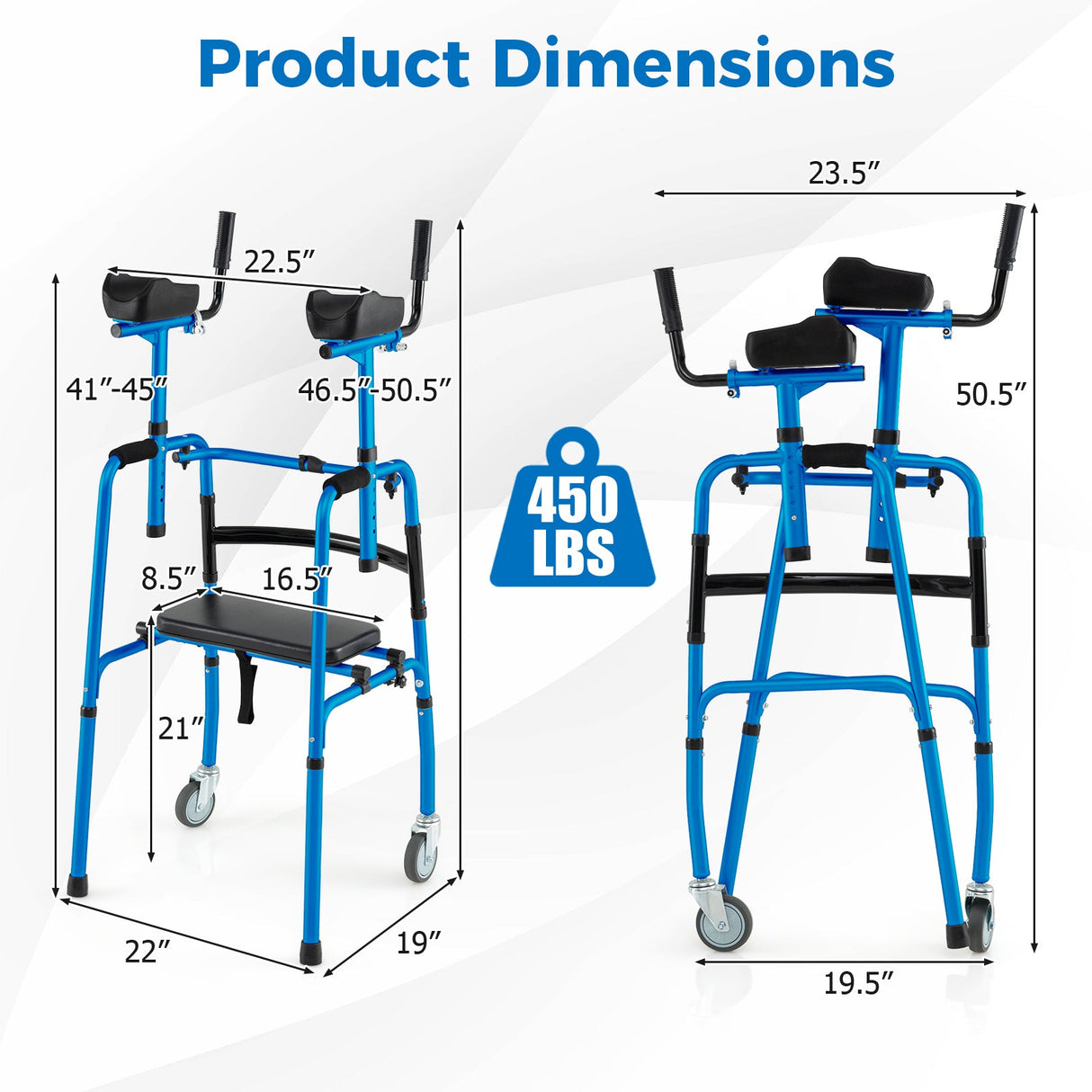 Andador enrollable versátil para entrenamiento de rehabilitación