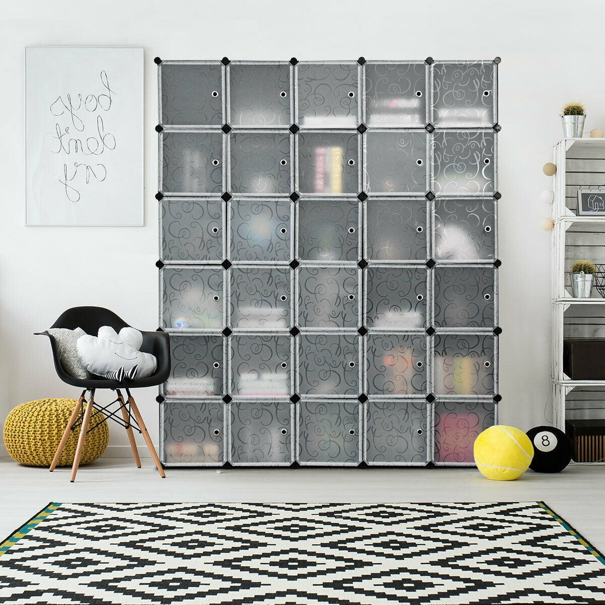 Armario portátil de 30 cubos para ropa DIY
