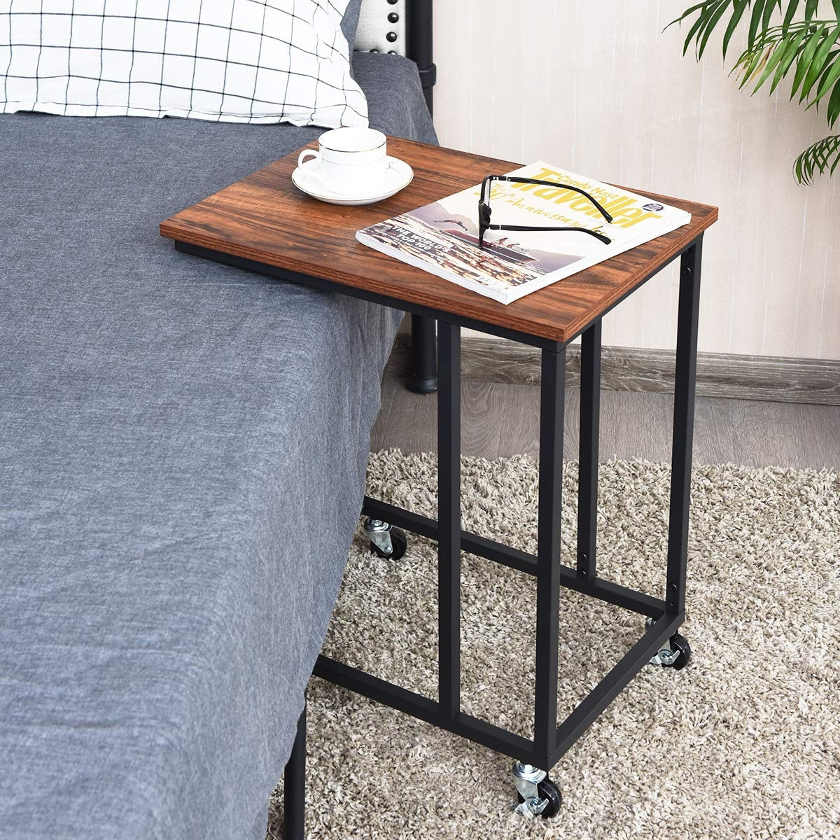 Soporte para portátil, sofá, mesa auxiliar móvil multiuso