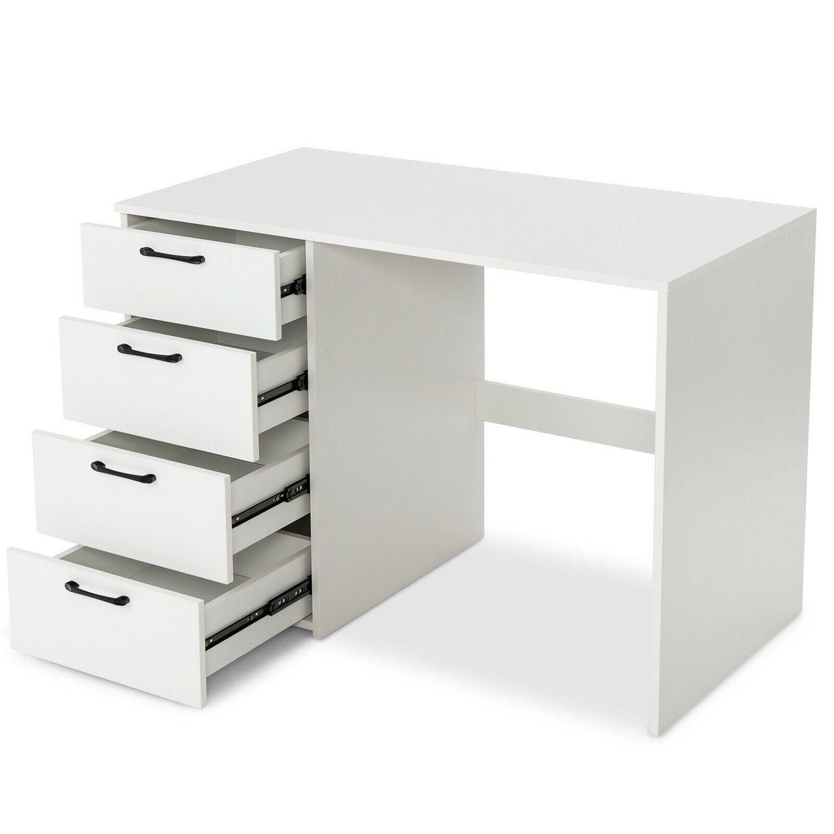 Escritorio de computadora de 43.5 pulgadas con 4 cajones grandes - Blanco