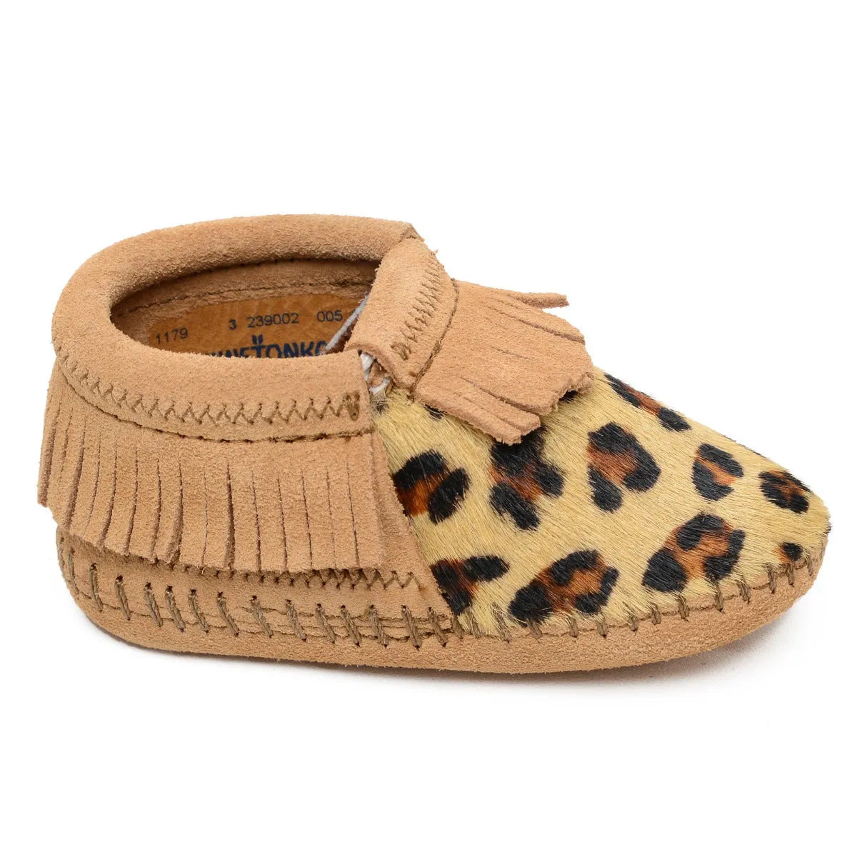Patucos Minnetonka Leopard Riley - Mocasines para bebés