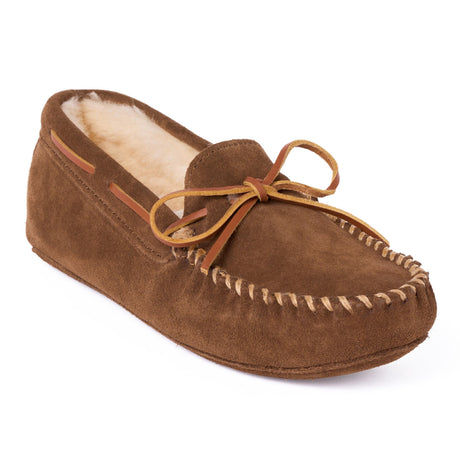 Minnetonka Mocasín de borrego con suela blanda - Pantuflas para hombre