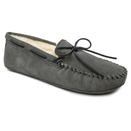 Minnetonka Mocasín de borrego con suela blanda - Pantuflas para hombre
