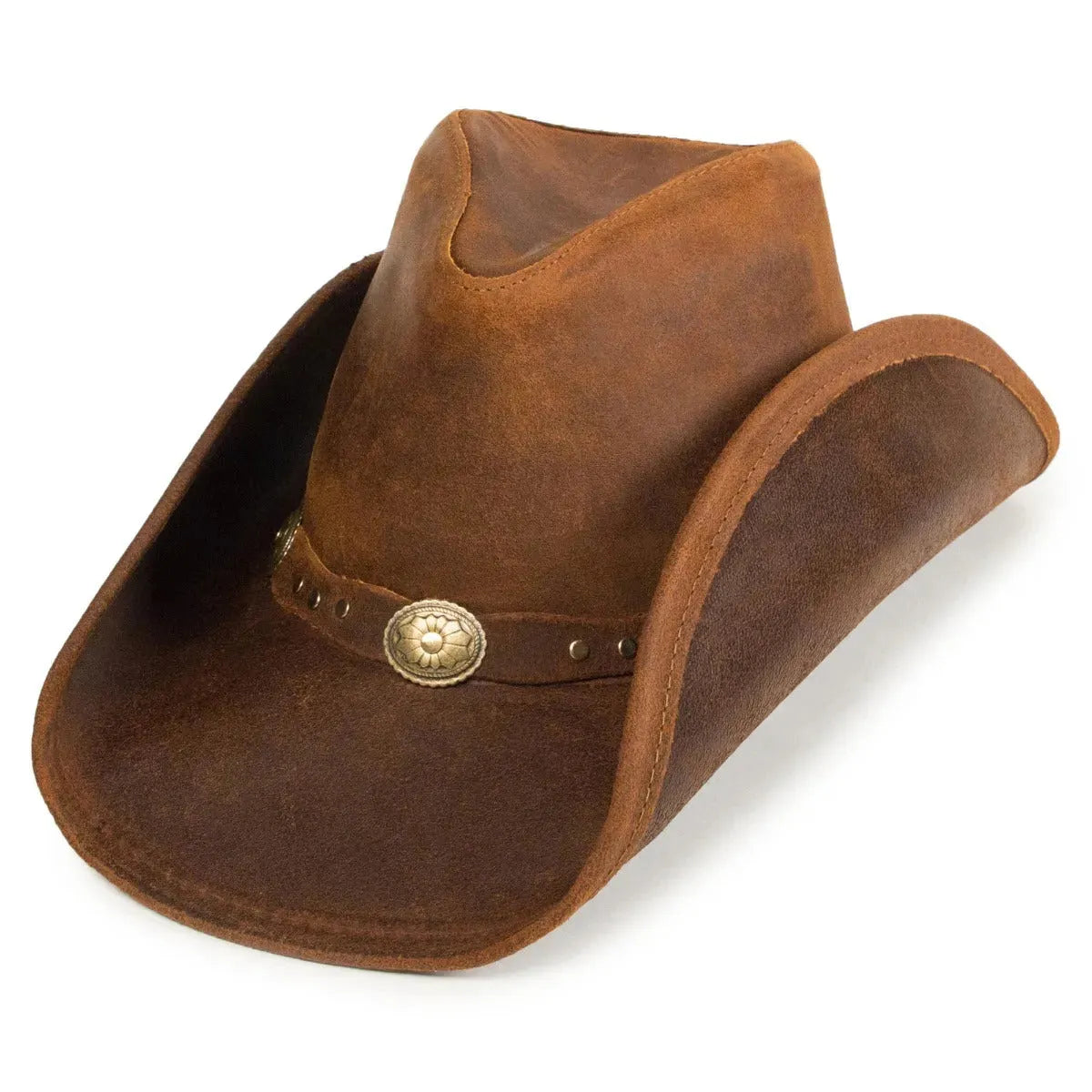 Minnetonka Silverton Dude - Sombrero de vaquero de cuero