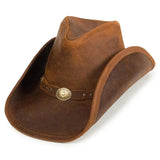 Minnetonka Silverton Dude - Sombrero de vaquero de cuero