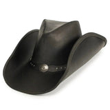 Minnetonka Silverton Dude - Sombrero de vaquero de cuero