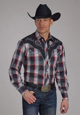 Roper 2109 a cuadros rojos (negro) - Camisa vaquera para hombre