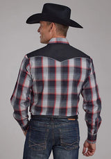 Roper 2109 a cuadros rojos (negro) - Camisa vaquera para hombre