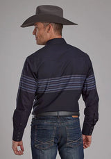 Camisa Western para Hombre Roper 2115 de Rayas (Negro)