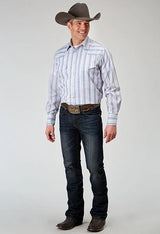 Roper 1966 Stripe (White) - Men's Western Shirt