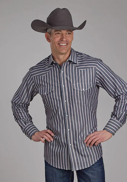 Roper 2113 Stripe (Negro) - Camisa Western de Hombre