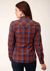 Camisa Western Roper 825 Fancy Yoke Windowpane (Roja) - Mujer