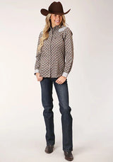 Roper 1199 Estampado de Lágrima (Gris) - Camisa Western para Mujer