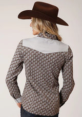 Roper 1199 Estampado de Lágrima (Gris) - Camisa Western para Mujer
