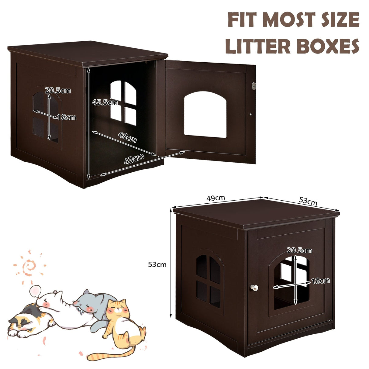 Side Table Nightstand Decorative Cat House