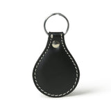 Llavero de cuero ovalado negro